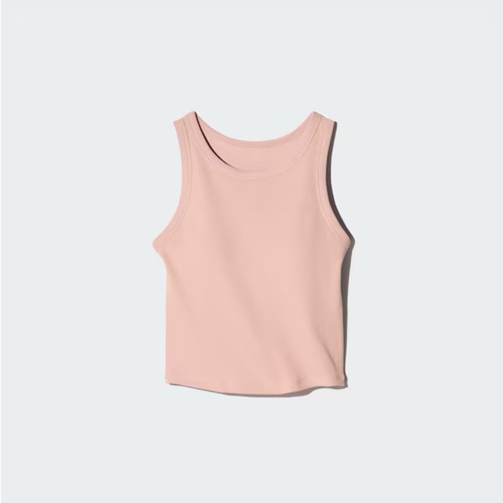 Uniqlo Ribbed Cropped Bra Top pink